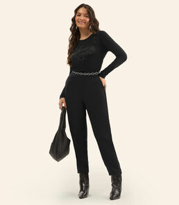 Calça Reta Feminino Em Alfaiate Rovitex Preto