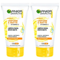 Kit com 2 Unidades de Limpeza Facial Garnier Uniform e Matte 120g