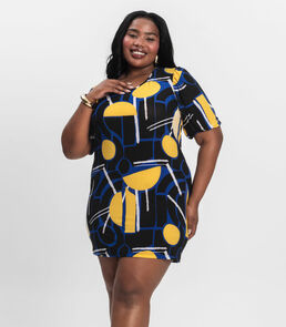 Vestido Malha Fria Plus Infinita Cor Azul