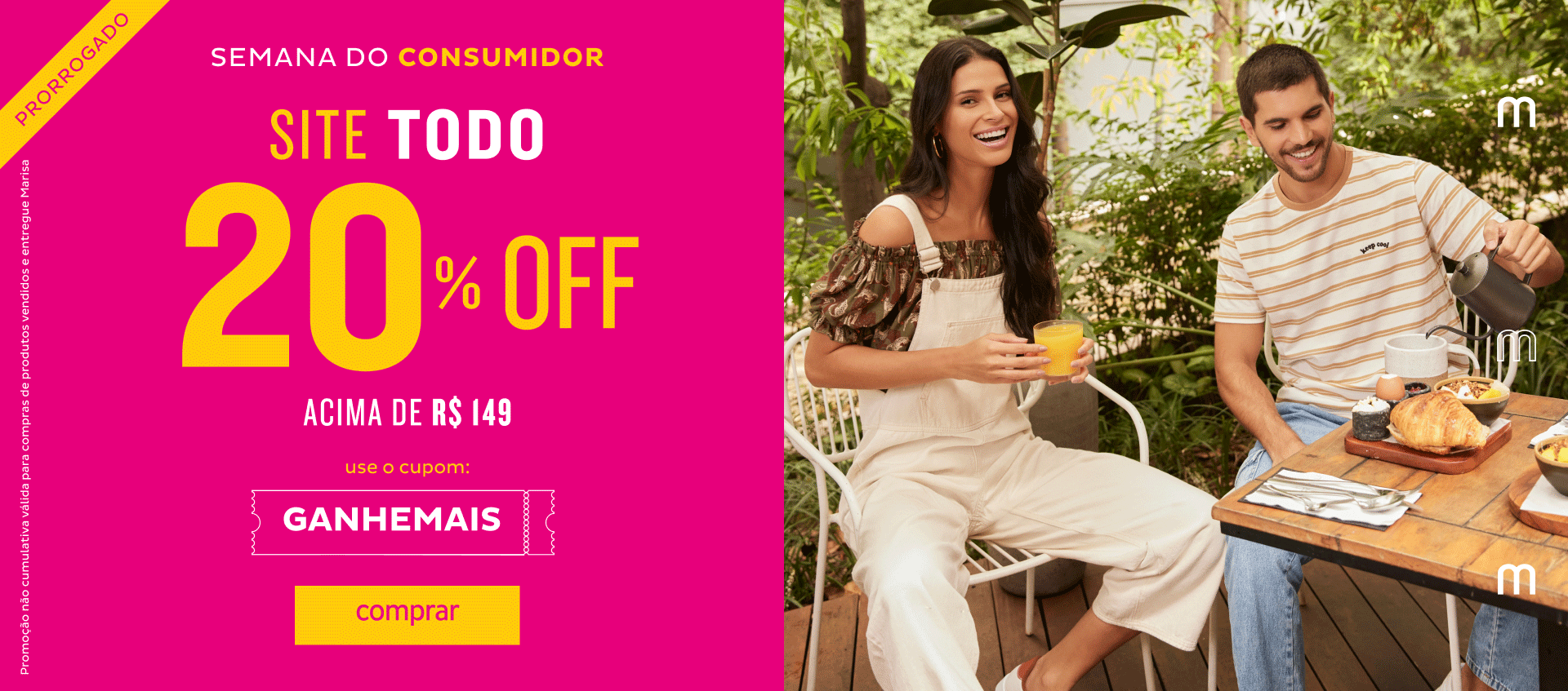 Site todo com 20%OFF acima de R$149 - cupom GANHEMAIS