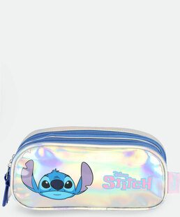 Estojo Escolar Infantil Stitch Disney Prata