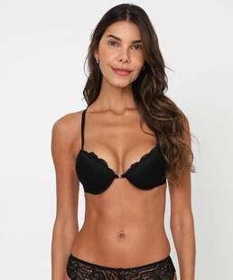 Sutiã de Renda Push Up Com Bojo Marisa Preto
