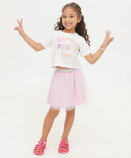 Conjunto Infantil Estampa Flores Marisa Tam 4 a 10
