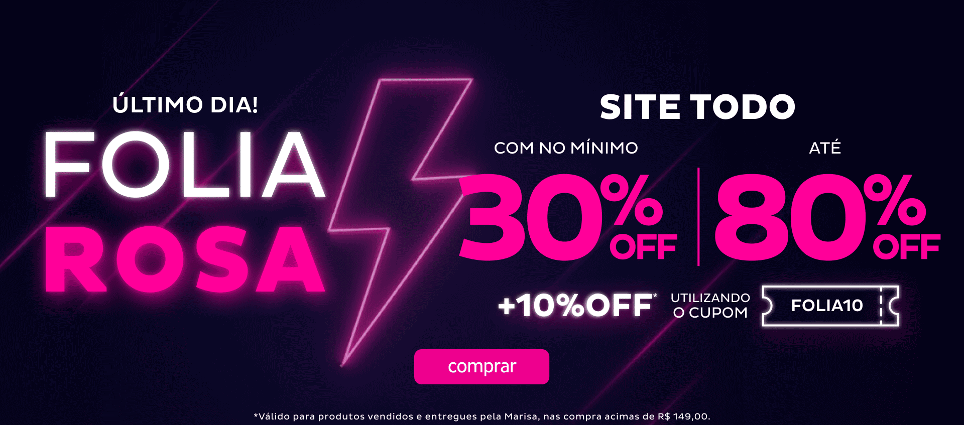 Folia Rosa - Site todo com no mínimo 30%OFF até 80%OFF