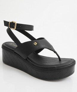Sandália Feminina Flatform Bebecê Preto