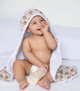 Toalha Com Capuz Bebê Vivaldi Rosa