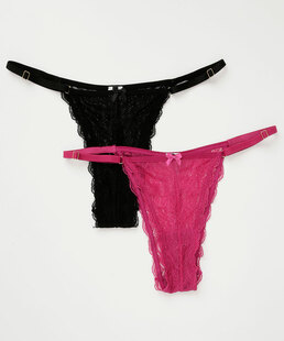 Kit 2 Calcinhas String Renda Marisa
