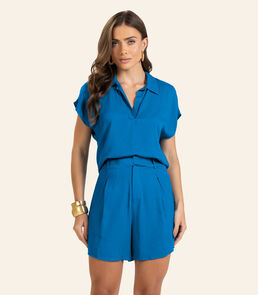 Bermuda Viscose Modena Pesada Feminino Endless Azul