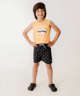 Bermudas Infantil Estampa Âncoras MR Tam 4 a 10