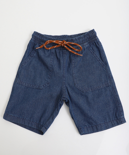 Bermuda Infantil Jeans Jogger Tam 1 a 3 Azul