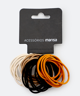 Kit 40 Peças Elásticos De Cabelo Infantil Marisa Bege
