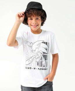 Camiseta Juvenil Estampada Sonic Tam 10 a 16