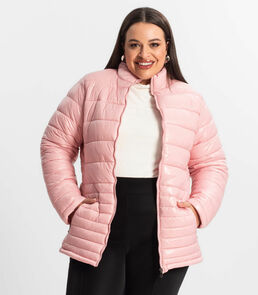 Jaqueta Plus Size Microfibra Secret Glam Rosa