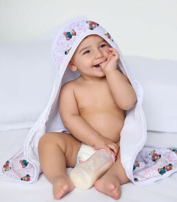 Toalha Com Capuz Bebê Vivaldi Rosa