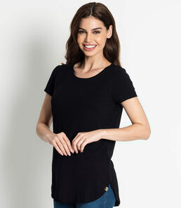 Blusa Feminina Andorra Flamê Básica Rovitex Preto