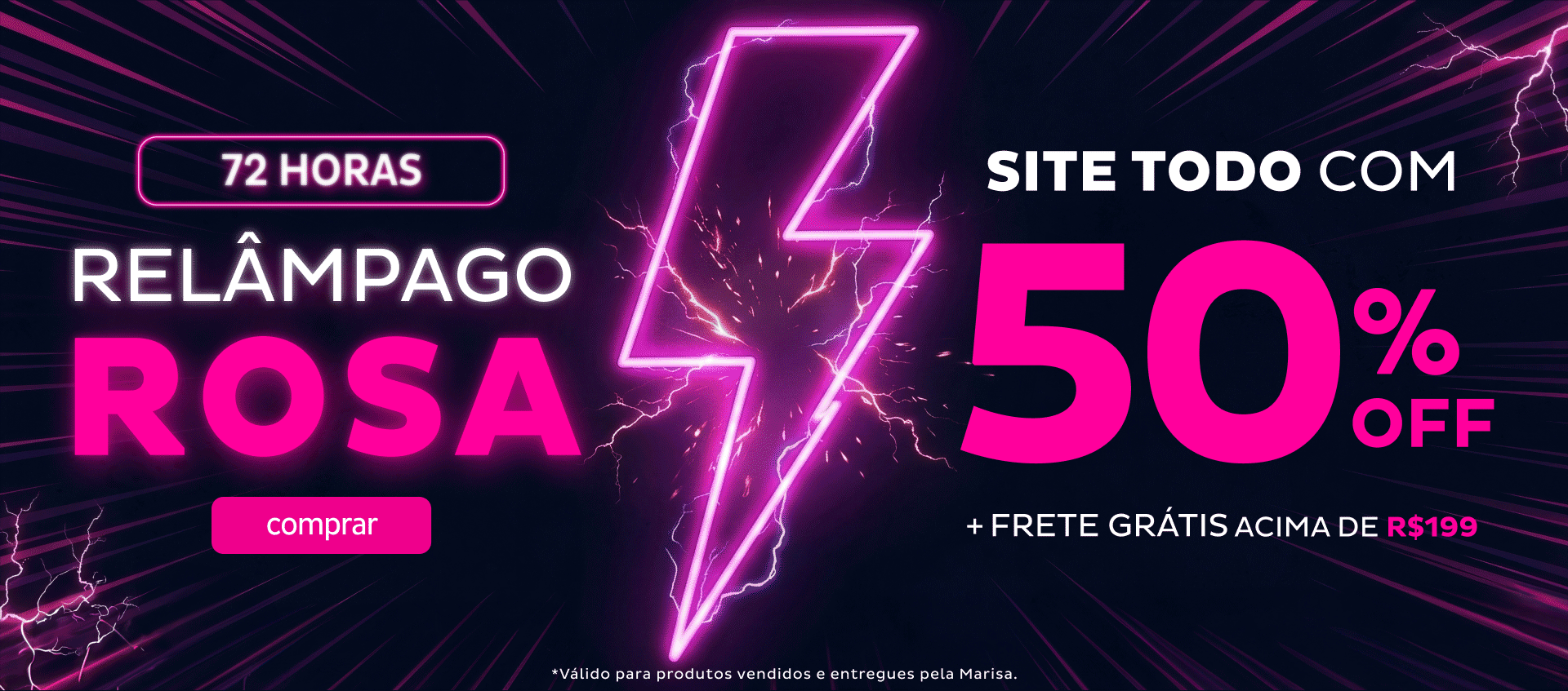 Relampago Rosa - Site TODO pela METADE do preço