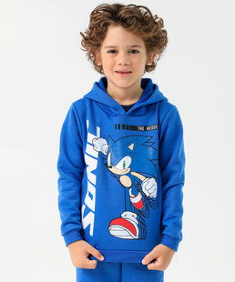 Blusão Infantil Moletom Sonic Tam 4 a 10 Azul