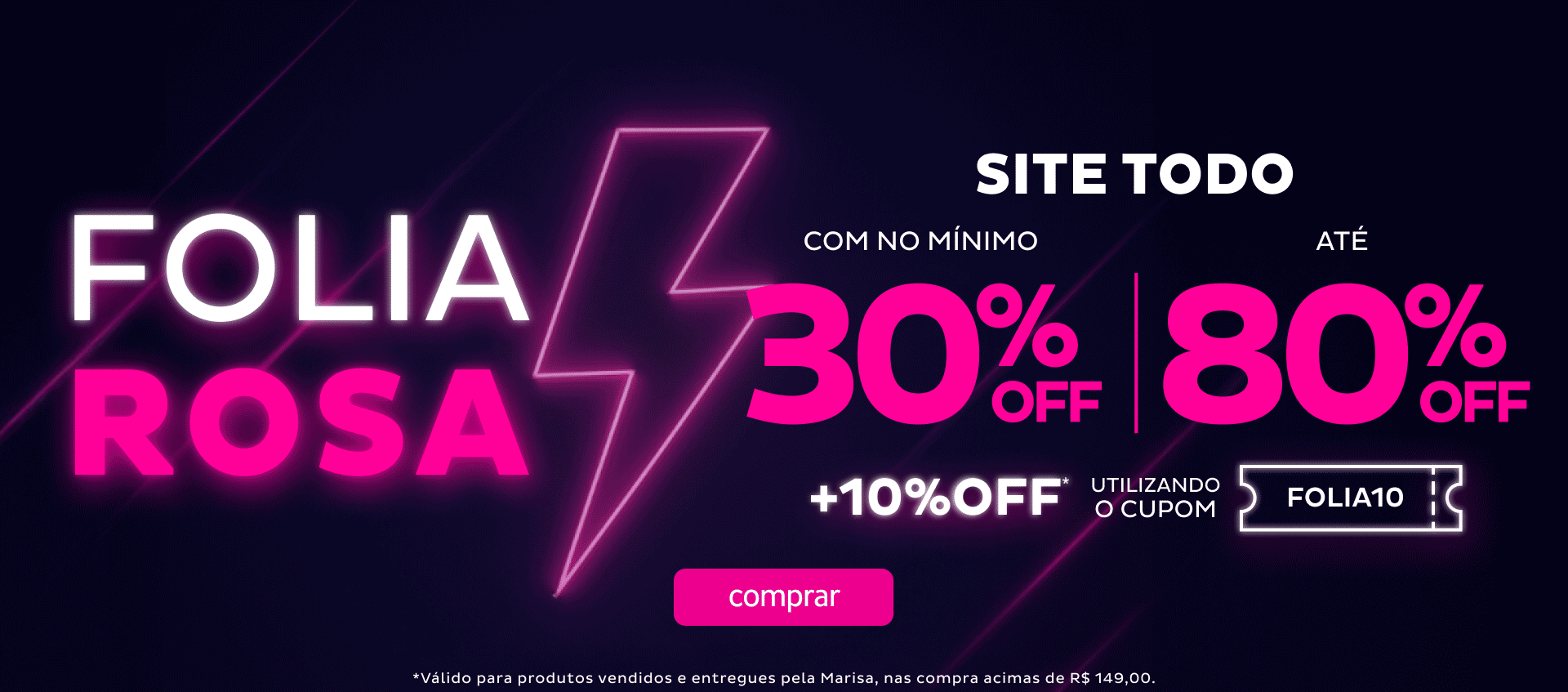 Folia Rosa - Site todo com no mínimo 30%OFF até 80%OFF