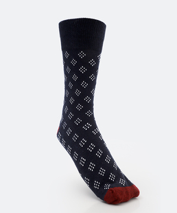 Meia Masculina Cano Longo Estampada MR Preta