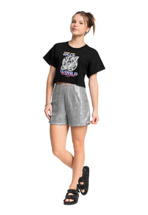 Blusa em Algodão Juvenil Manga Curta Gloss