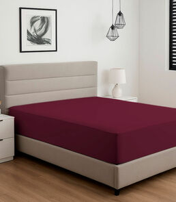 Lençol Liso Casal Com Elástico Vivaldi Vermelho