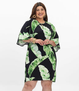 Vestido Feminino Plus Size Curto Secret Glam Preto