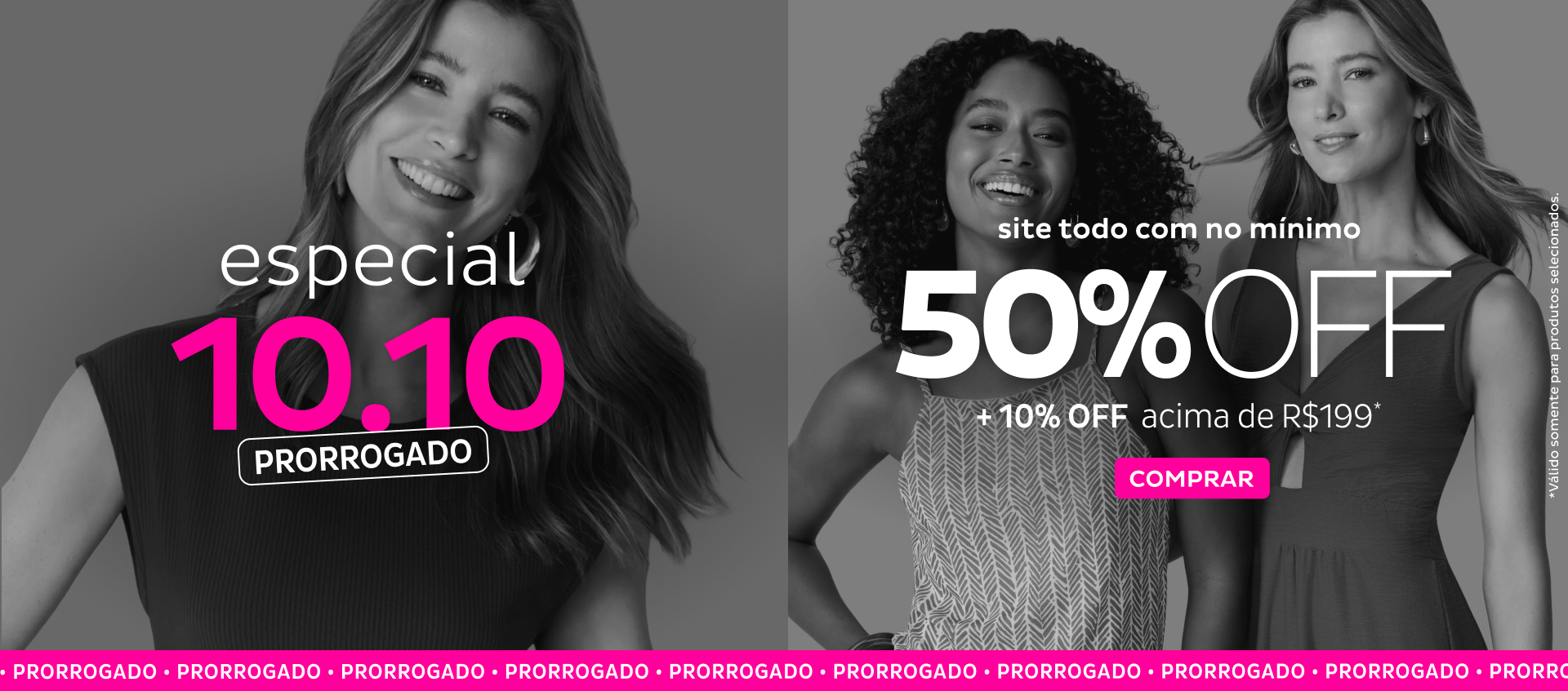 Especial 10.10 - Site Todo com no mínimo 50 OFF + 10OFF nas compras acima de R$199,99