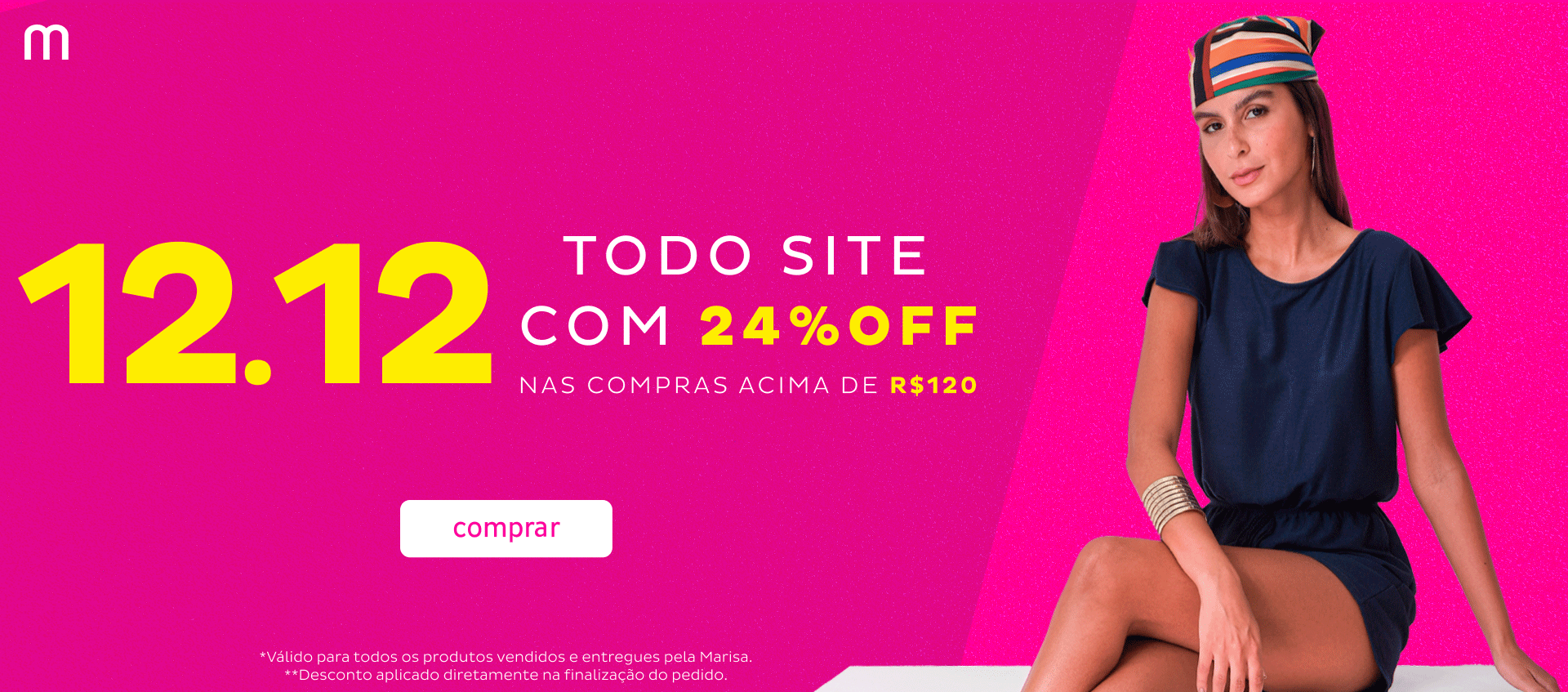 Site todo com 24% de desconto acima de R$120