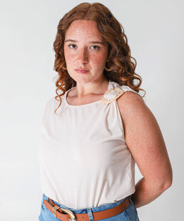 Blusa Regata Plus Size Feminina Canelada Marisa Bege