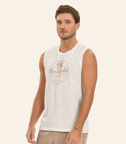 Regata em Meia Malha Masculino Diametro Bege