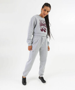 Calça Moletom Feminina Jogger Cargo Marisa Cinza