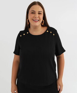 Blusa Feminina Pus Size Marisa Preta