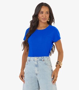 Blusa Feminina Canelada Rovitex Azul