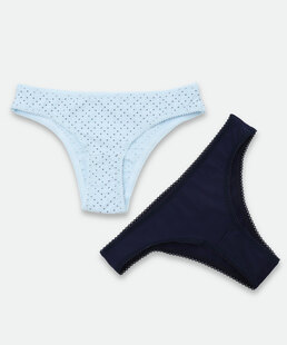 Kit 2 Calcinhas Biquíni Estrela Marisa Azul