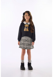 Conjunto Blusão Golden Saia Xadrez Quimby
