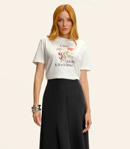 Camiseta T-shirt Feminina Com Estampa Endless Bege