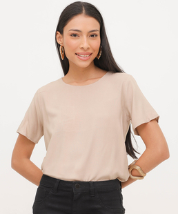 Blusa Feminina Vazado Manga Curta Marisa