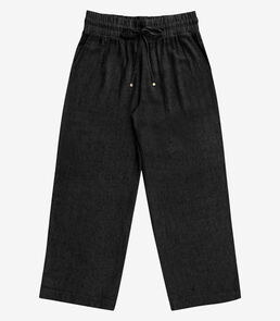 Calça Pantalona Linho Plus Size Secret Glam Preto
