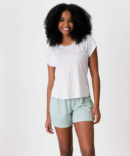 Pijama Feminino Estampado Manga Curta Marisa