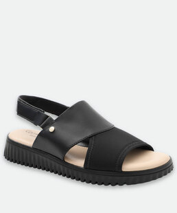 Sandália Feminina Flatform Tiras Comfortflex Preto