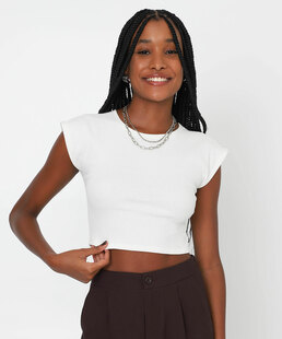 Blusa Feminina Cropped Muscle Tee Marisa Off White