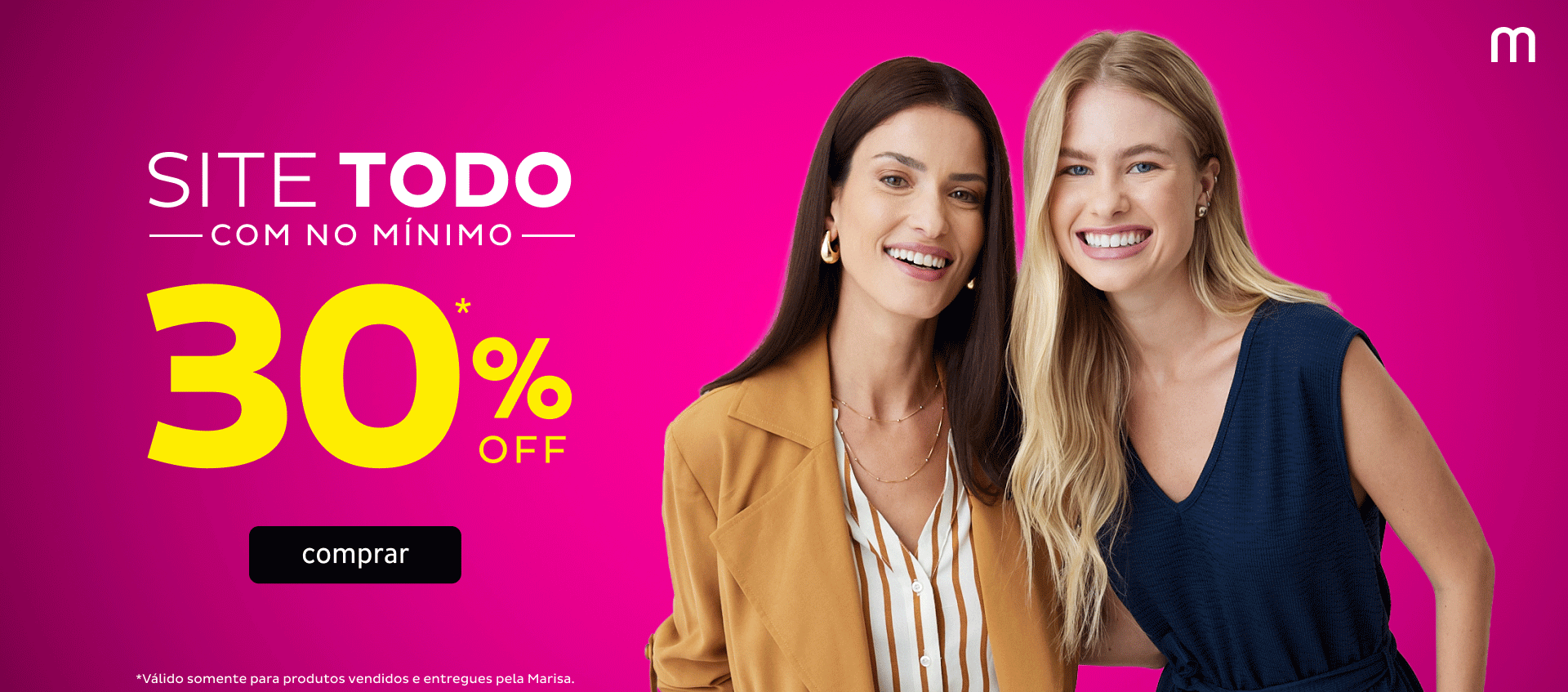 Site todo com no mínimo 30% OFF