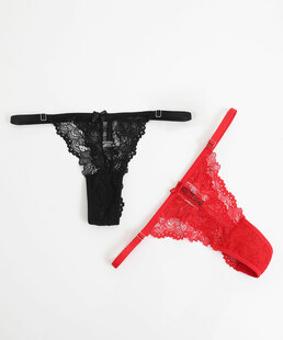 Kit 2 Calcinhas Fio Dental Renda Marisa Vermelho
